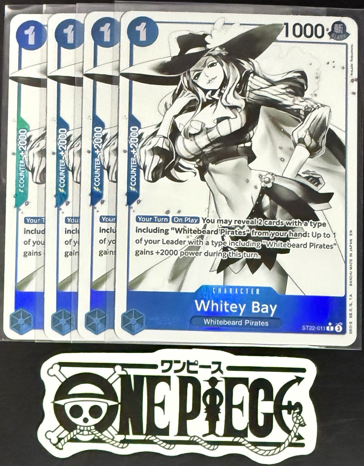 4x One Piece ST22-011 C* Whitey Bay Alt Art - ENG - Foil - Playset - TCG - NM/M