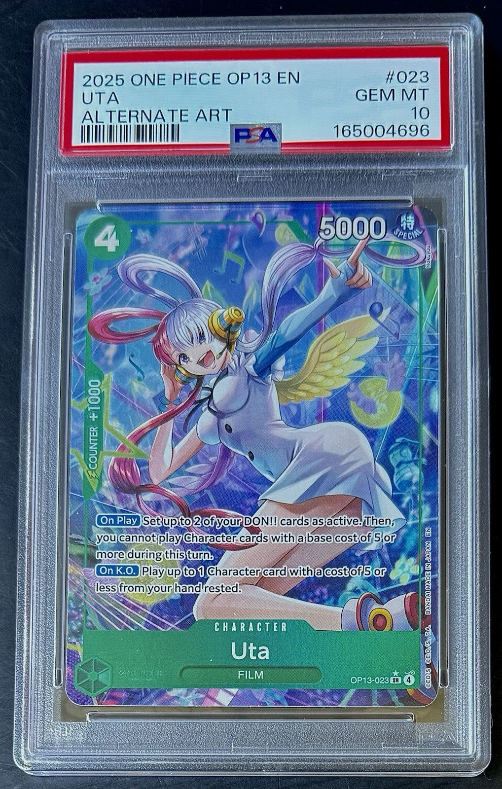 PSA 10 One Piece OP13-023 SR* - Uta - Alt Art - EN - Carrying on His Will