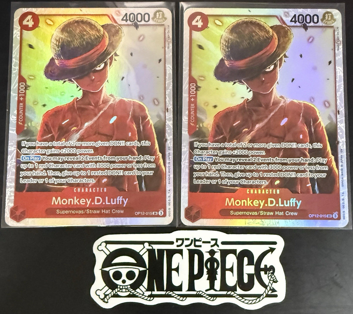 2 x One Piece OP12-015 SR - Monkey.D.Luffy - EN - Foil - NM/M