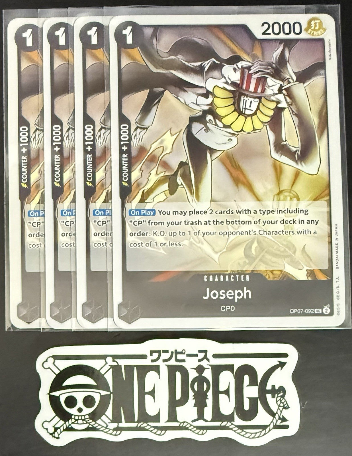 4x One Piece OP07-092 UC Joseph - English - Regular - Play Set - NM/M
