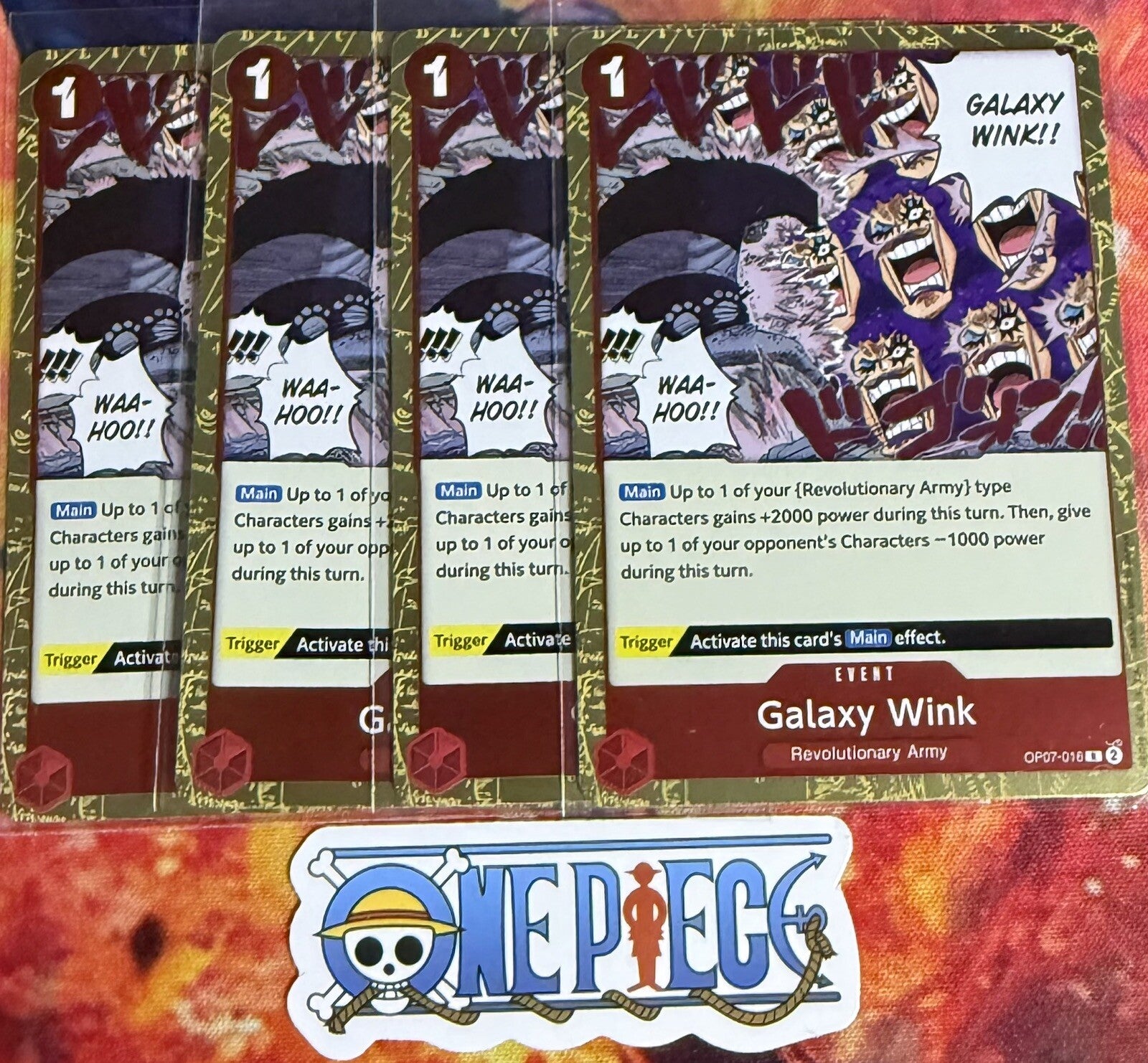 4x One Piece OP07-016 R Galaxy Wink - ENG - Foil - Playset - TCG - NM/M