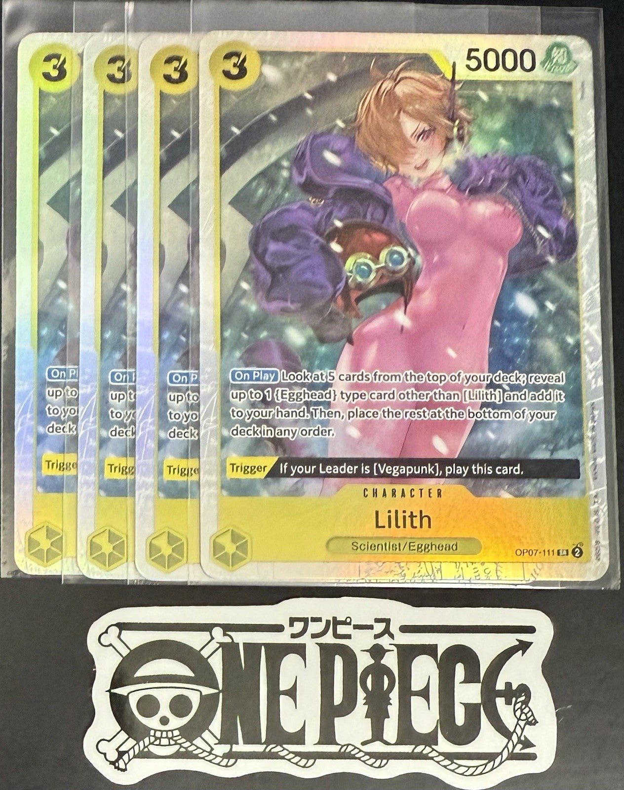 4x One Piece OP07-111 SR Lilith - ENG - Foil - Play Set - NM/M