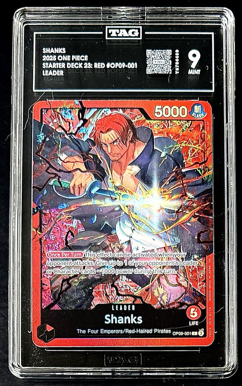 TAG 9 One Piece OP09-001 L - Shanks - EN - Foil - ST23 Red Shanks