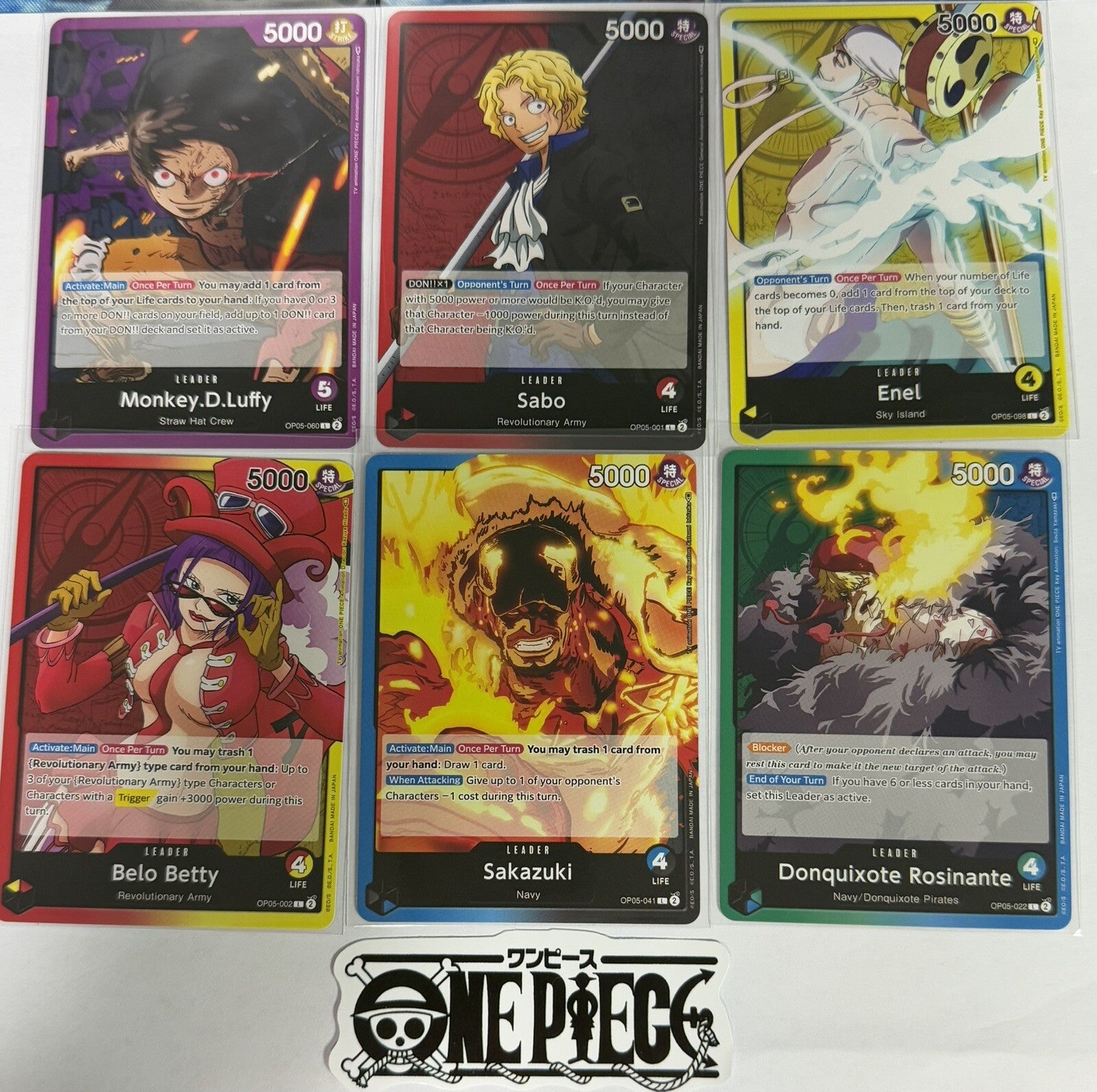 One Piece OP05 Leader Pack - All Six Leaders - English - TCG - NM/M