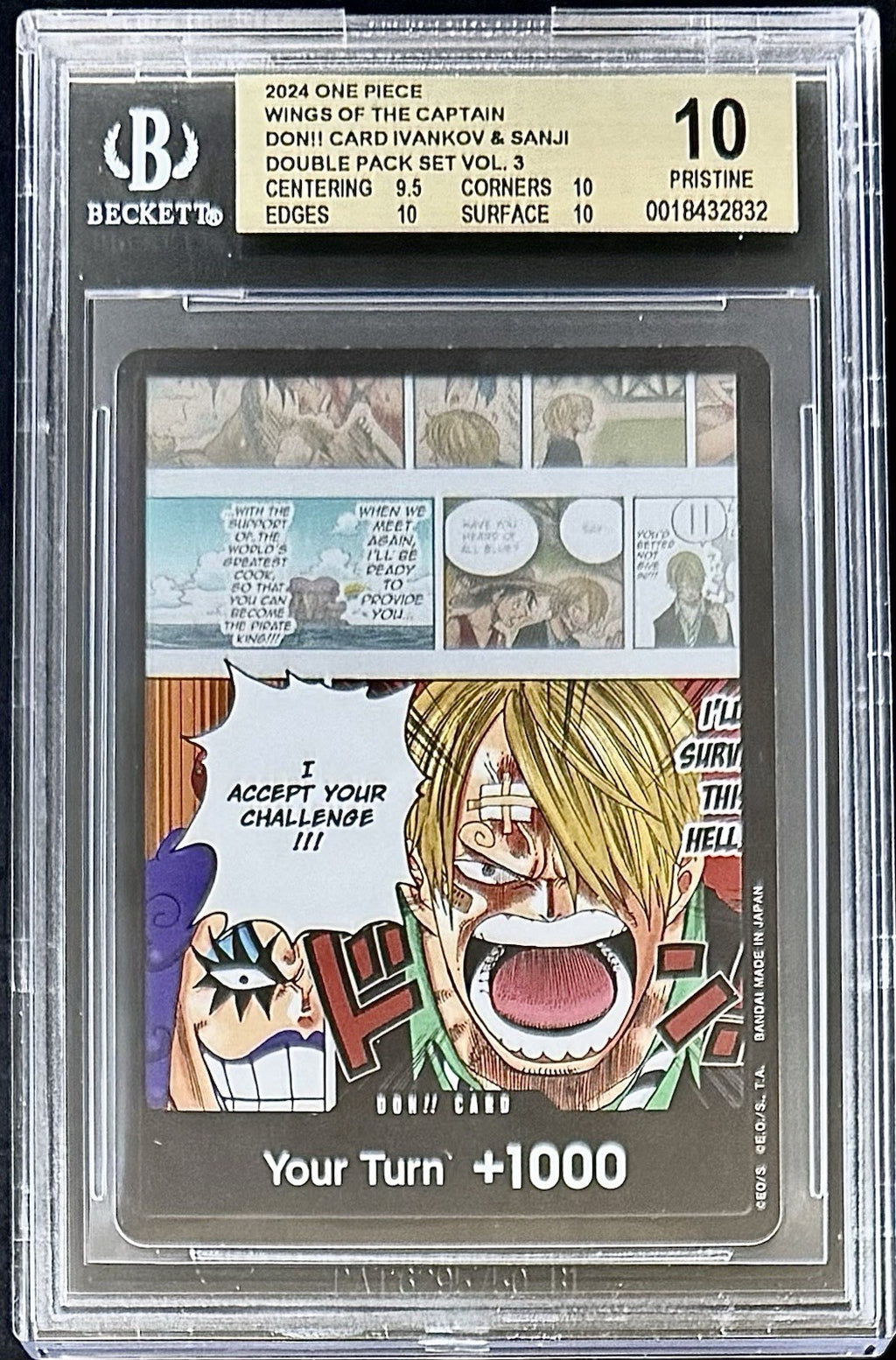 BGS 10 One Piece OP06 Don Card Alt Art - English - Wings of the Captain - Graded