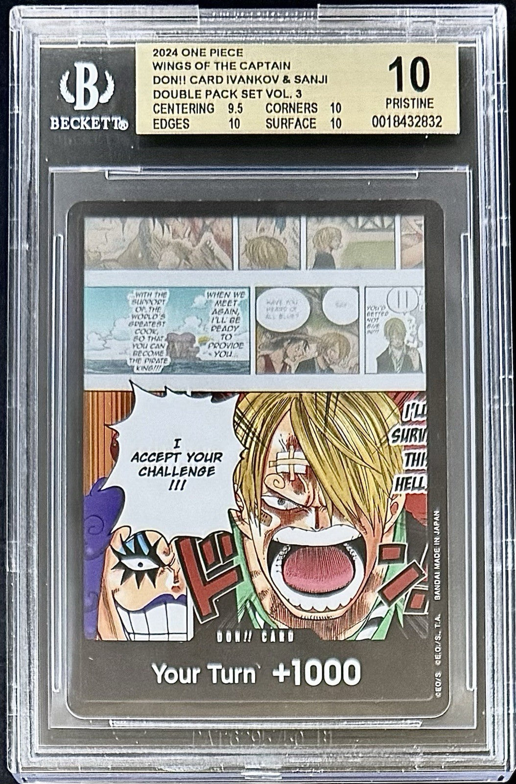 BGS 10 One Piece OP06 Don Card Alt Art - English - Wings of the Captain - Graded