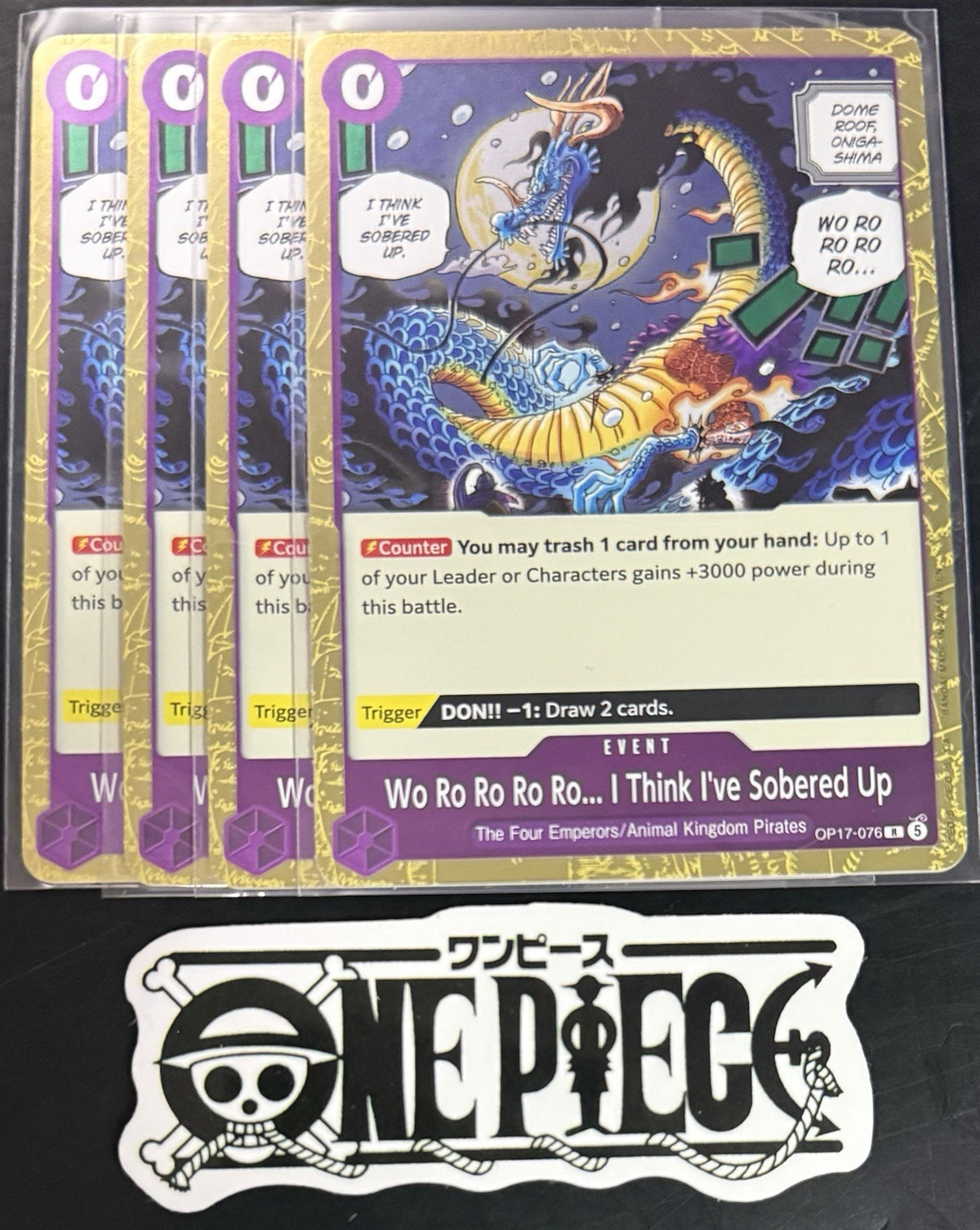 4x One Piece OP17-076 R - Wo Ro Ro Ro Ro... - EN - Foil - Play Set - TCG - NM/M