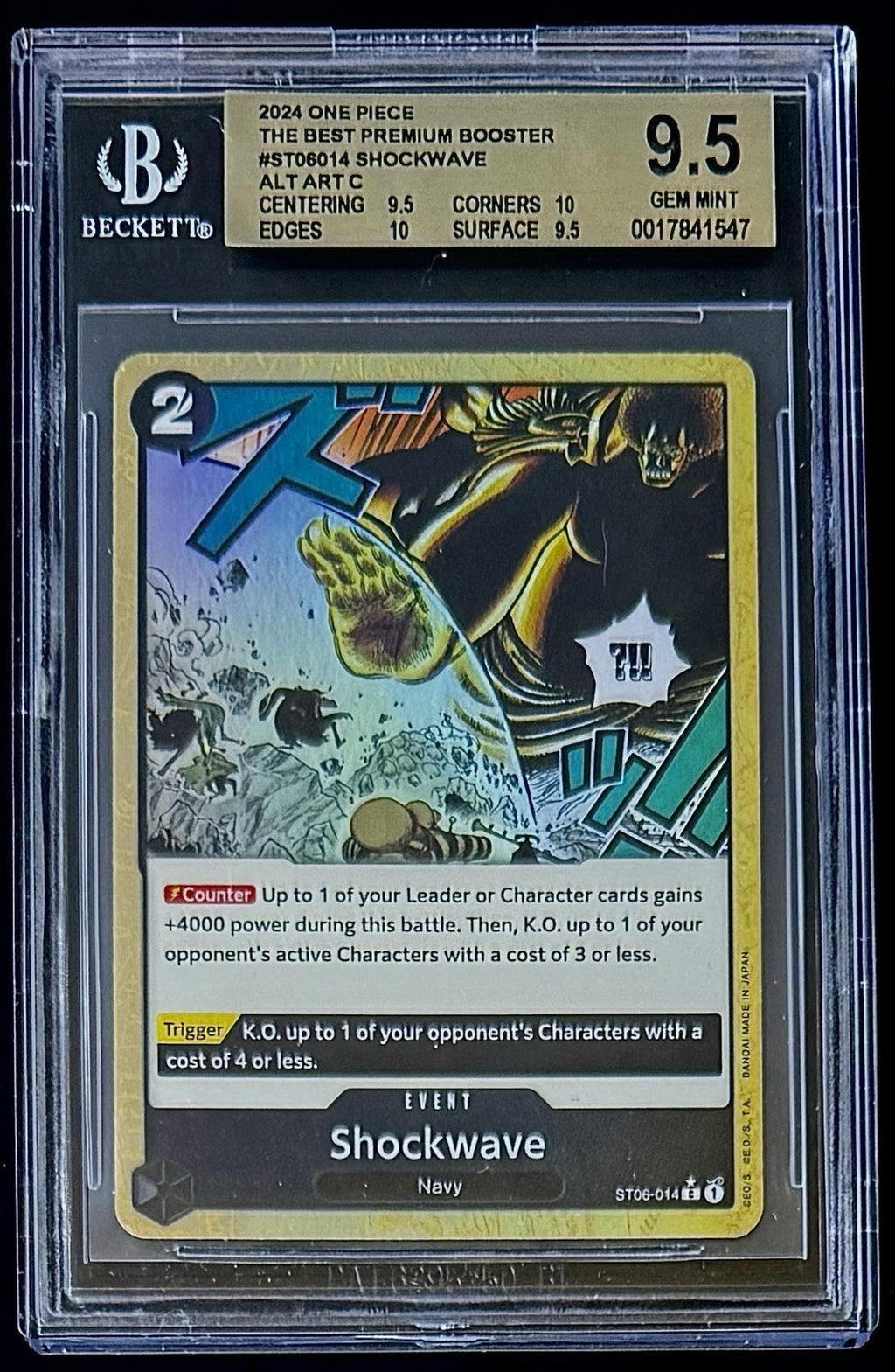 BGS 9.5 One Piece ST06-014 C* - Shockwave - Alt Art - EN - PRB01 The Best