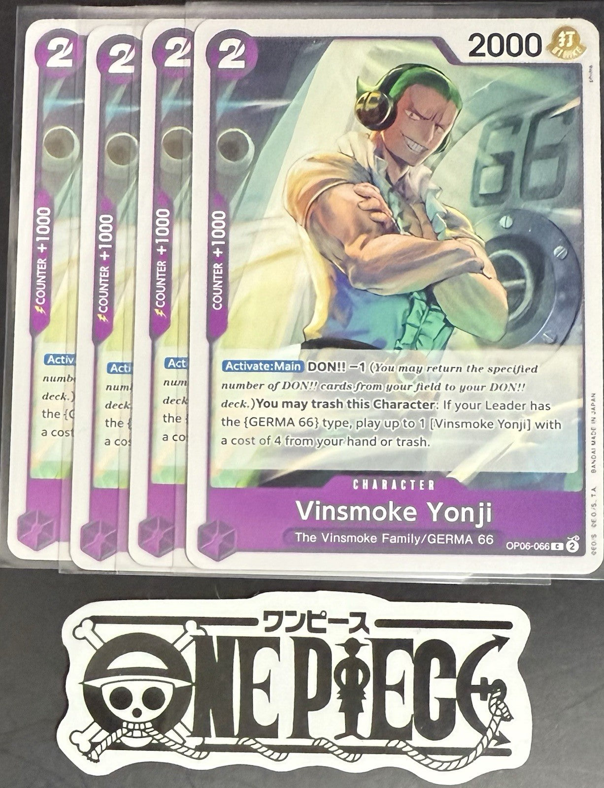 4x One Piece OP06-066 C Vinsmoke Yonji - English - Regular - Playset - NM/M