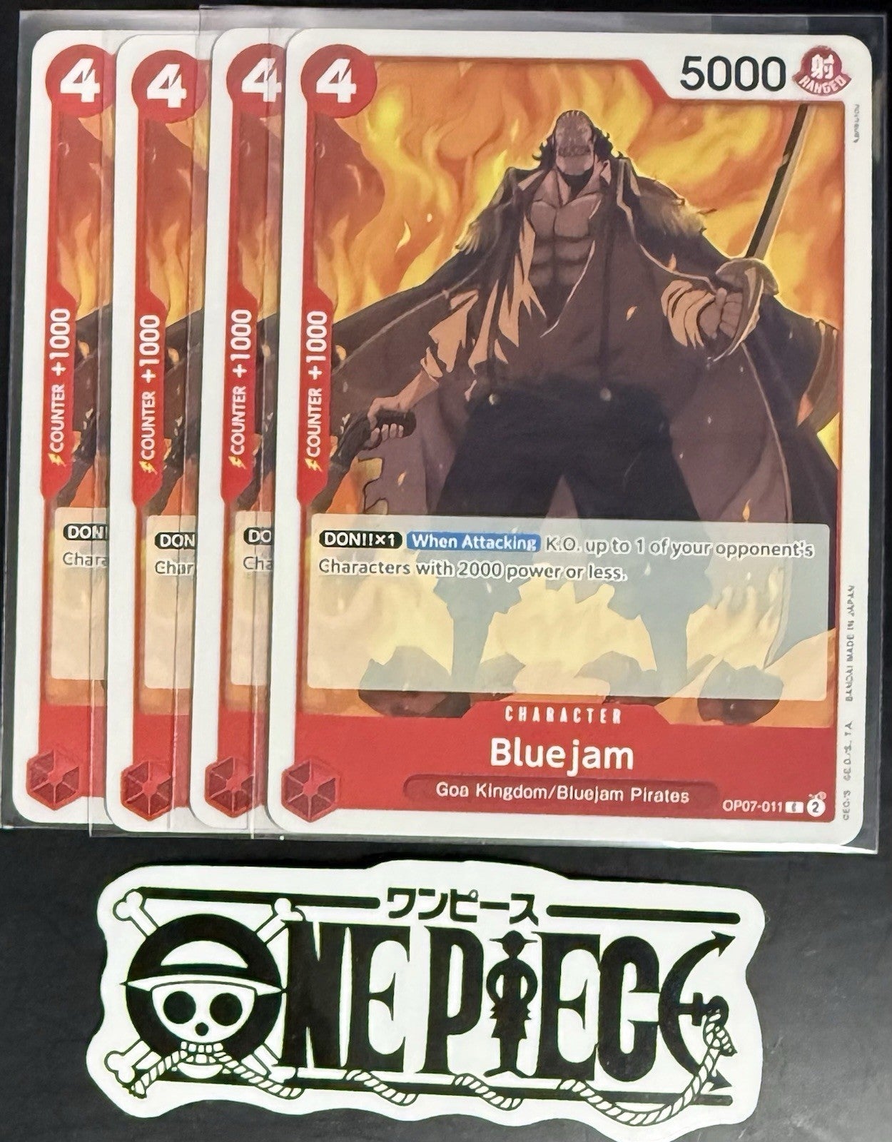 4x One Piece OP07-011 C Bluejam - English - Regular - Play Set - NM/M