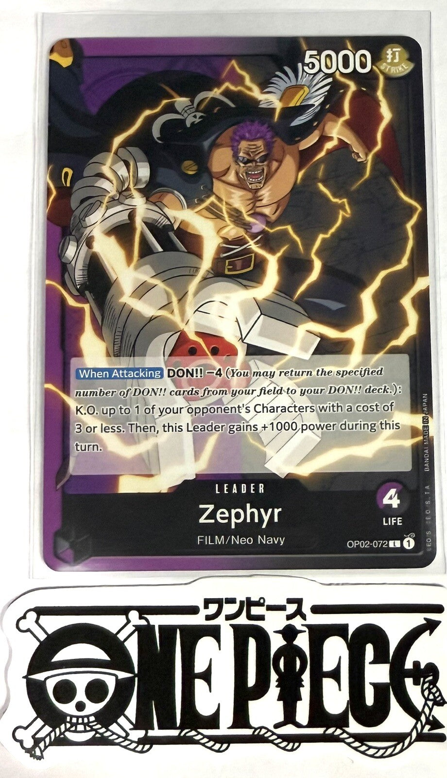 One Piece OP02-072 L Zephyr - Leader - English - TCG - NM/M