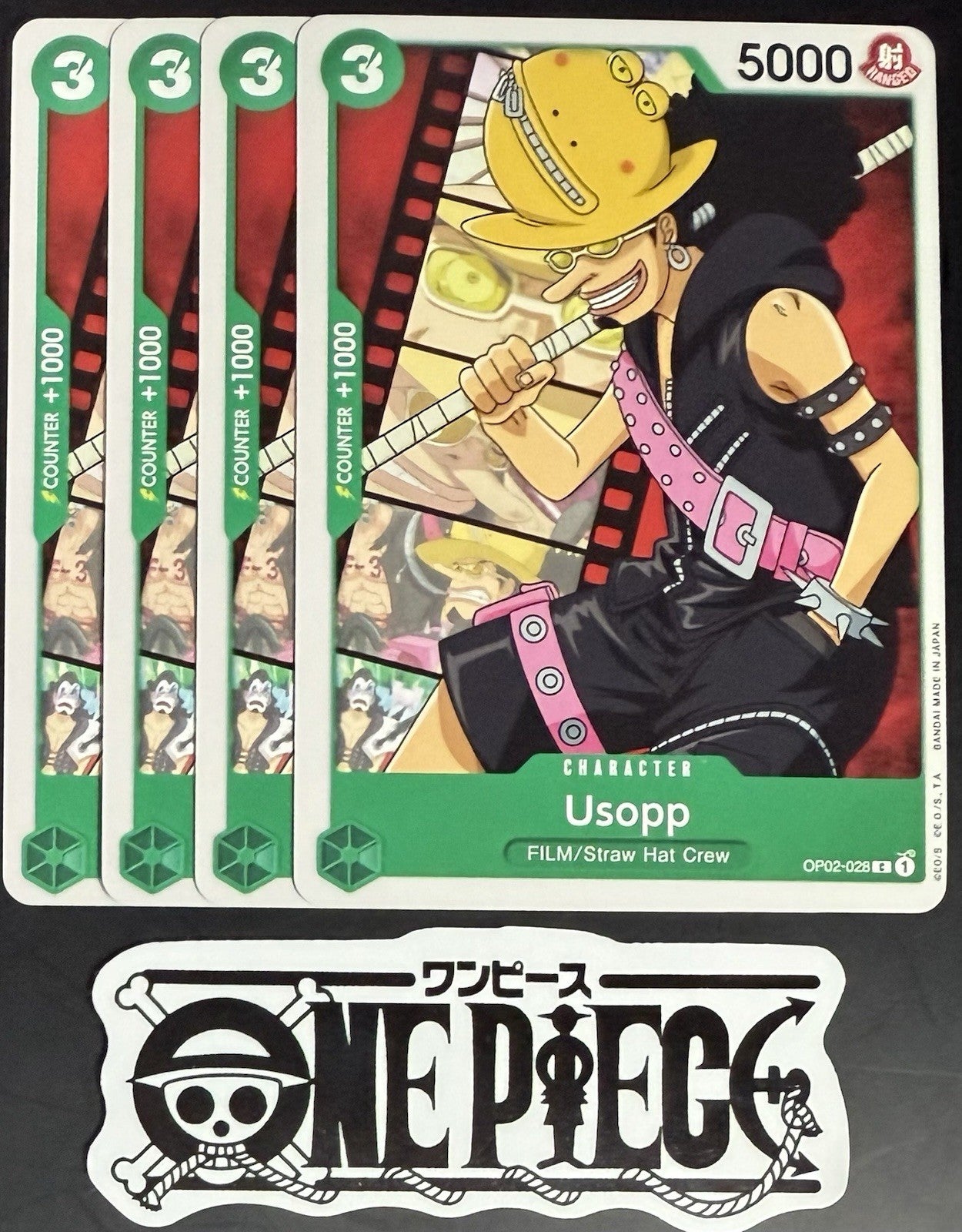 4x One Piece OP02-028 C Usopp - English - Playset - Regular - TCG - NM/M