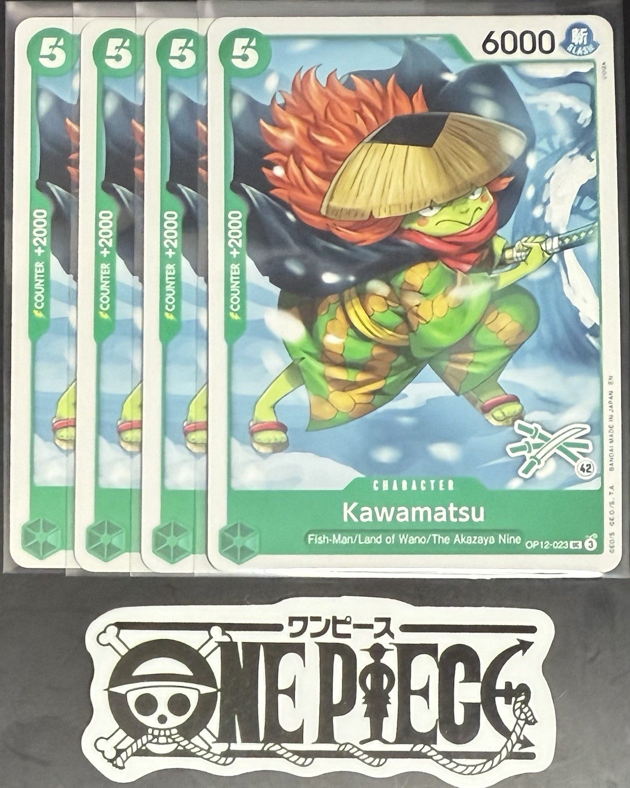4x One Piece OP12-023 UC Kawamatsu - English - Regular - Play Set - LD01 - NM/M