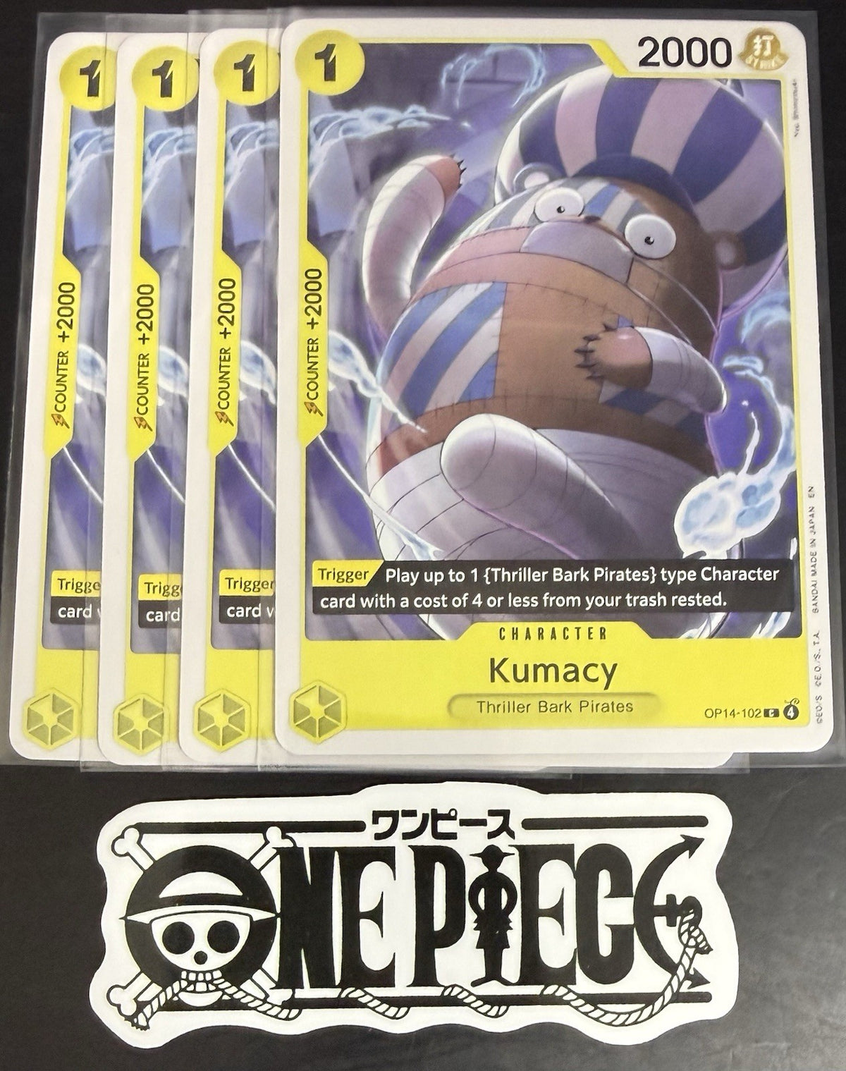 4x One Piece OP14-102 C - Kumacy - EN - Regular - Play Set - NM/M