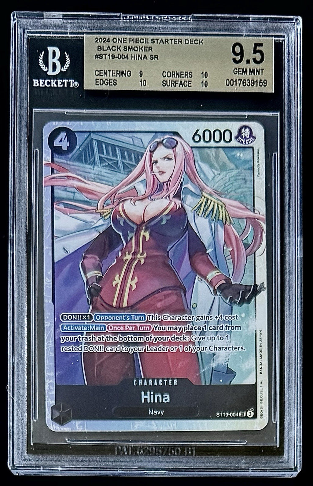 BGS 9.5 One Piece ST19-004 SR - Hina - EN - Foil - ST19 Black Smoker