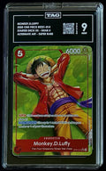 TAG 9 One Piece ST21-014 SR* Monkey.D.Luffy - ENG - Foil - EX Gear 5 - Graded