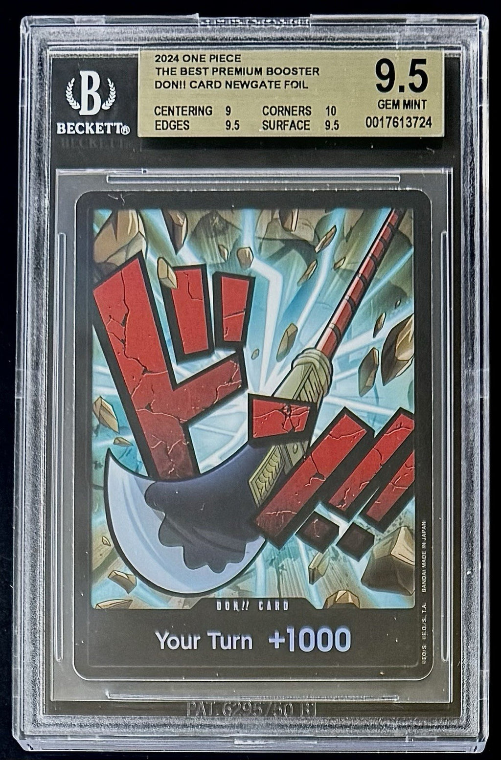 BGS 9.5 One Piece PRB01 Don!! Card Edward.Newgate - Foil - English - The Best