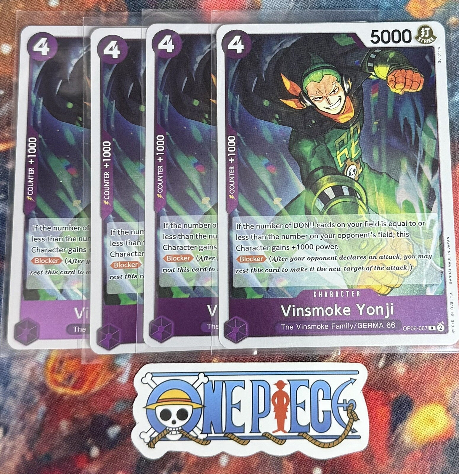 4x One Piece OP06-067 R Vinsmoke Yonji - English - Playset - TCG - Foil - NM/M