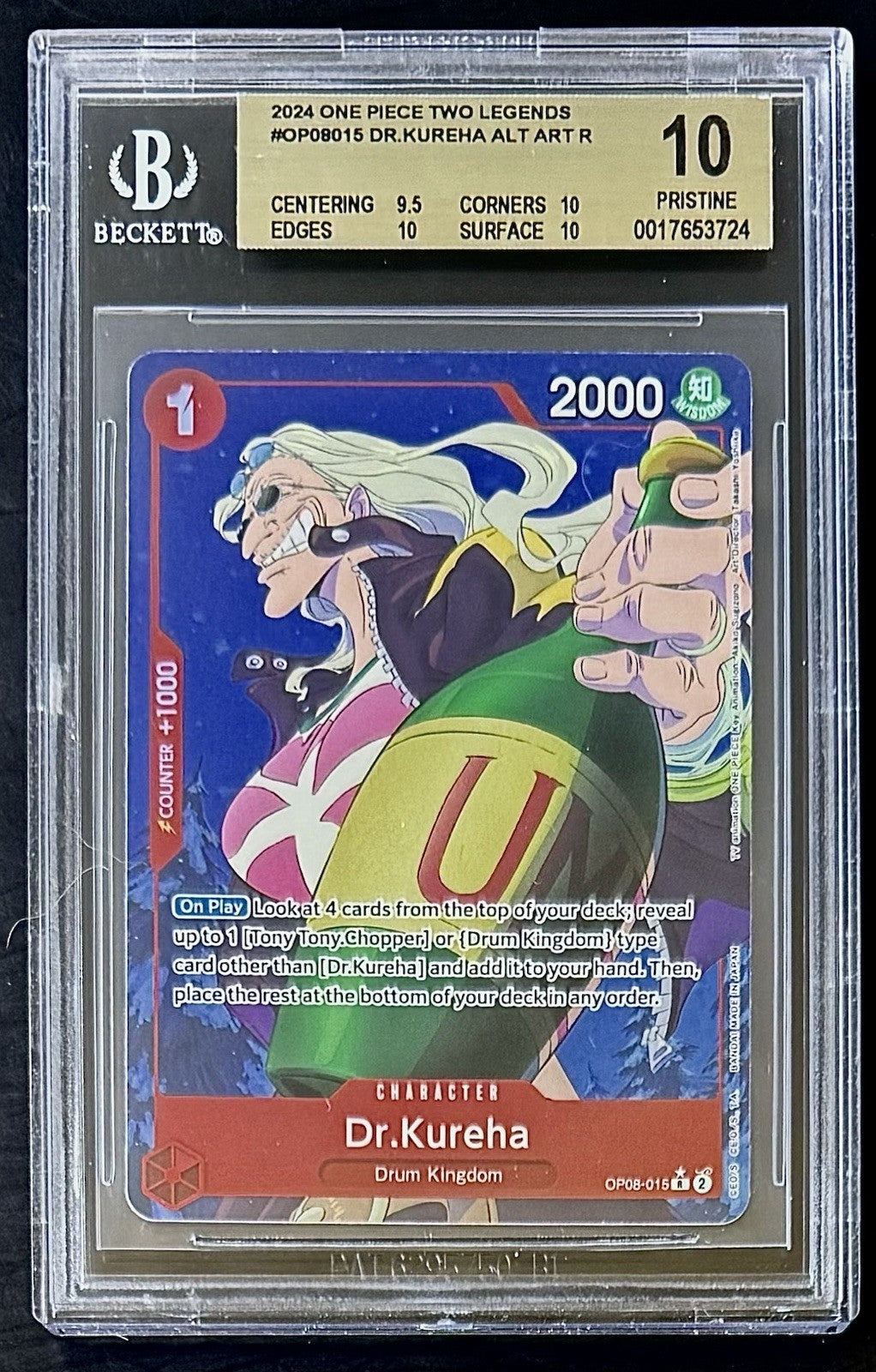 BGS 10 One Piece OP08-015 R* - Dr.Kureha - Alt Art - EN - Two Legends - Graded
