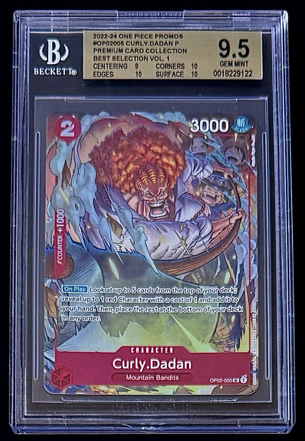 BGS 9.5 One Piece OP02-005 UC - Curly.Dadan - EN - Foil - Best Selection Vol.1