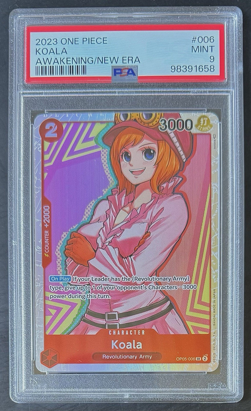 PSA 9 One Piece OP05-006 SR Koala - EN - Awakening of the New Era - Graded