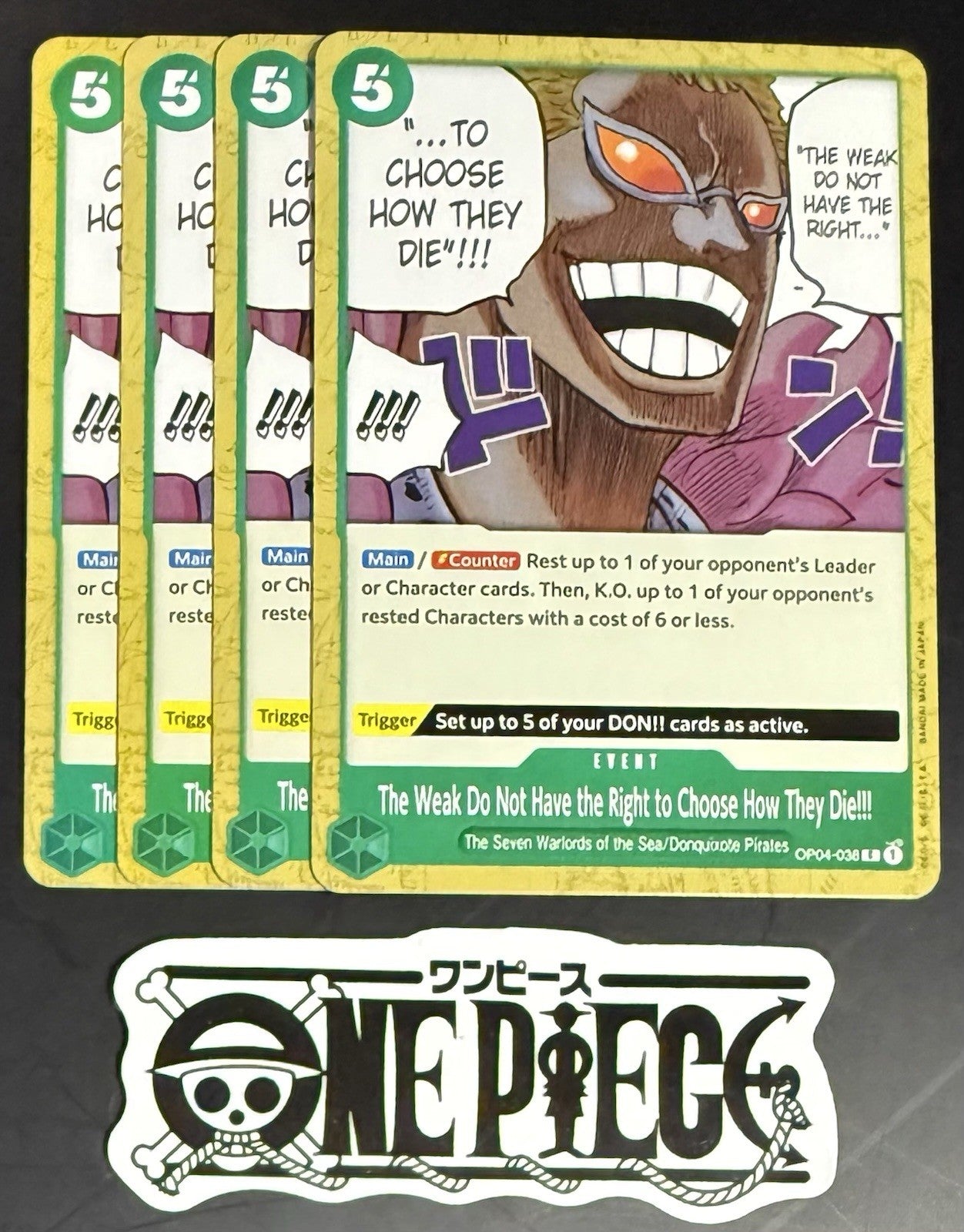 4x One Piece OP04-038 C The Weak... - English - Regular - Play Set - TCG - NM/M