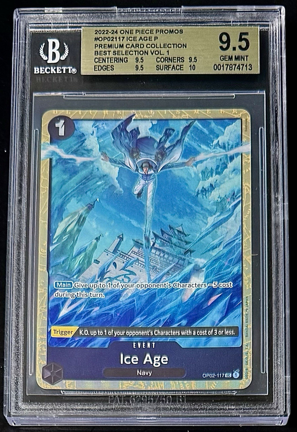 BGS 9.5 One Piece OP02-117 UC - Ice Age - EN -  Foil - Best Selection Vol.1