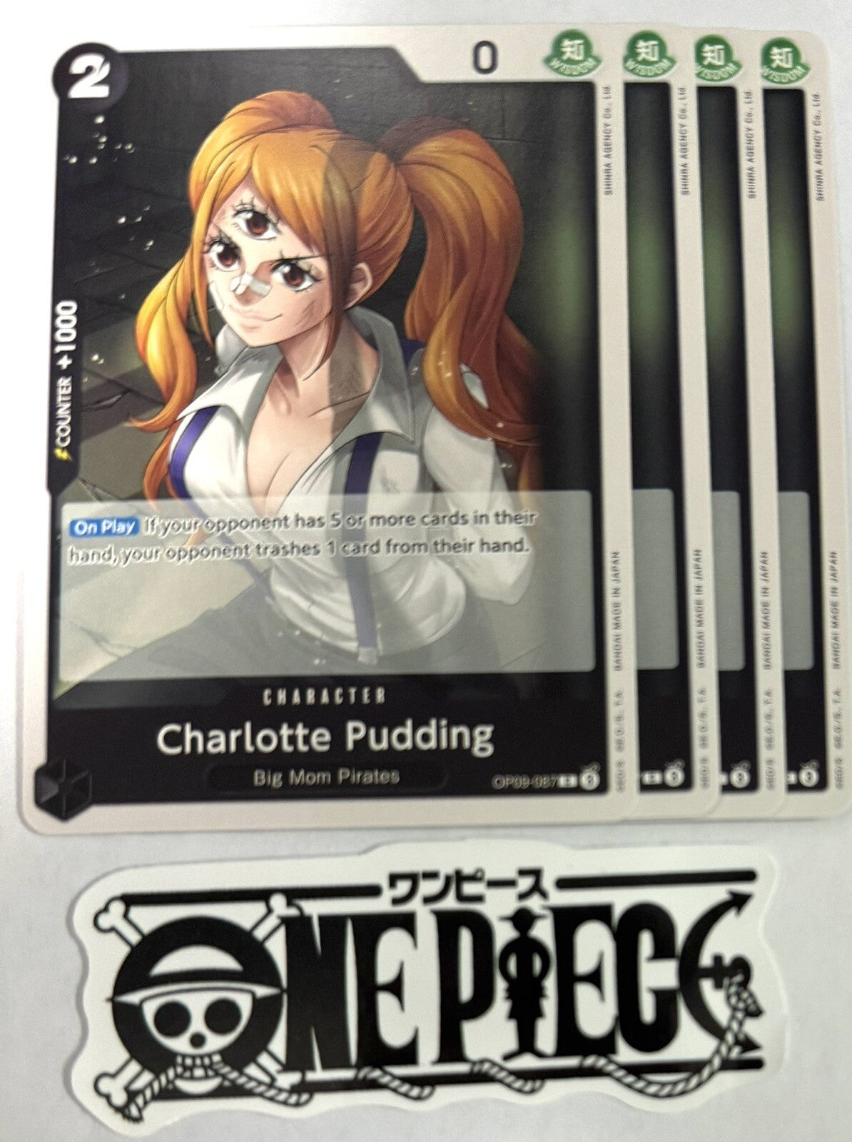 4x One Piece OP09-087 C Charlotte Pudding - English - Playset - TCG - NM/M