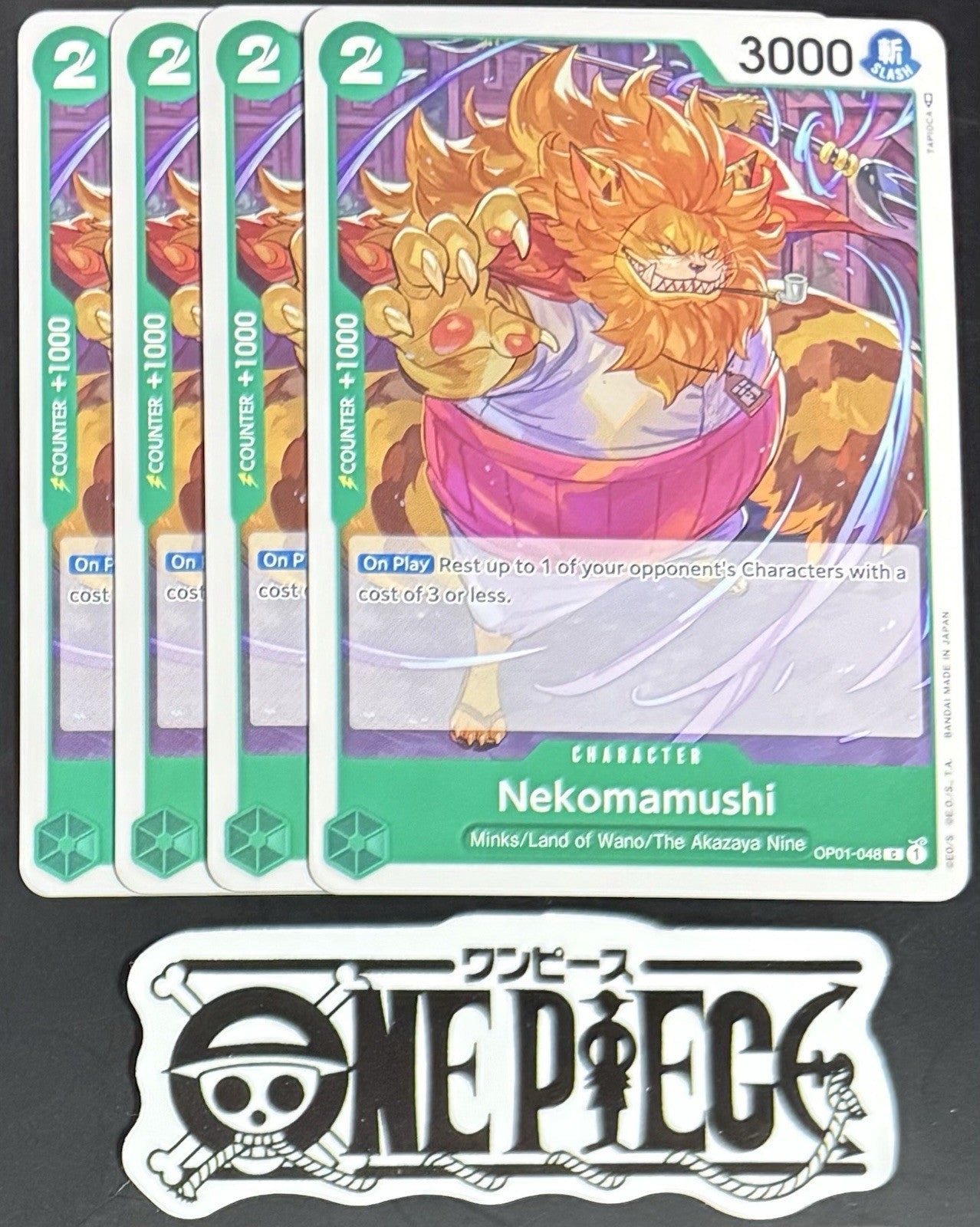 4x One Piece OP01-048 C Nekomamushi - English - Regular - Playset - TCG - NM/M
