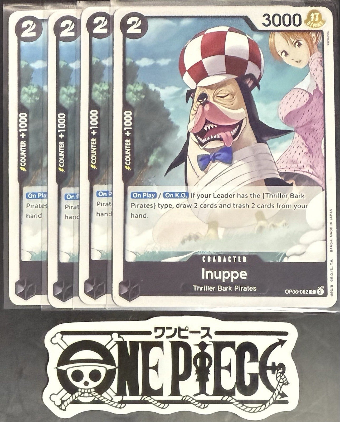 4x One Piece OP06-082 C Inuppe - English - Regular - Playset - NM/M