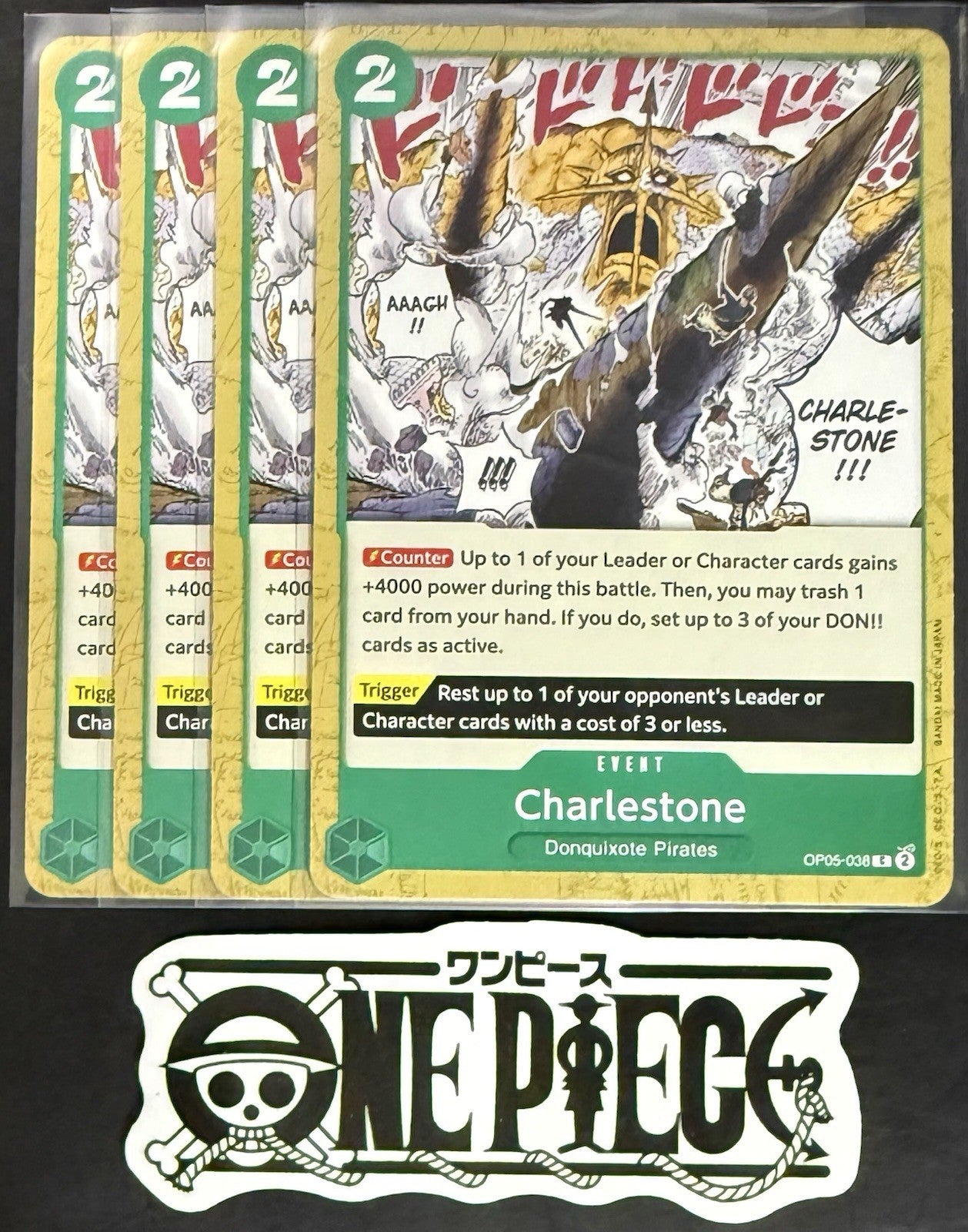4x One Piece OP05-038 C Charlestone - English - Play Set - Regular - TCG - NM/M