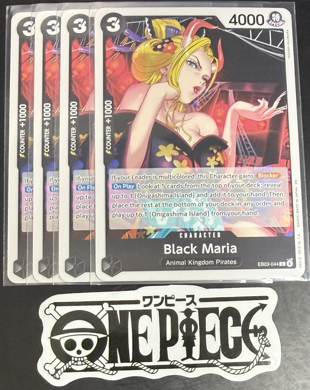 4 x One Piece EB03-044 C - Black Maria - EN - Regular - Play Set - TCG - NM/M