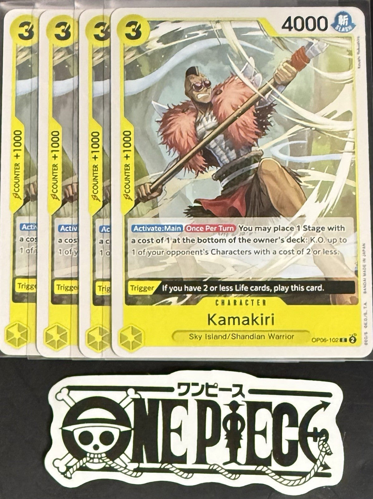 4x One Piece OP06-102 C Kamakiri - English - Regular - Playset - NM/M