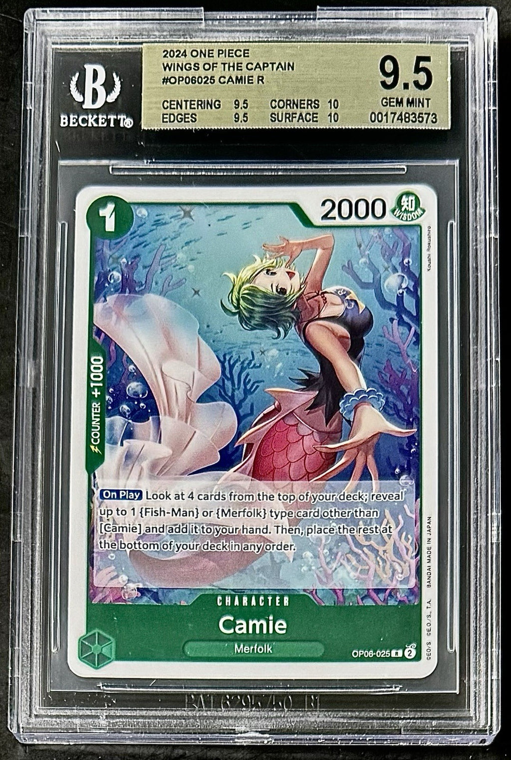 BGS 9.5 One Piece OP06-025 R Camie - English - Wings of the Captain - Graded
