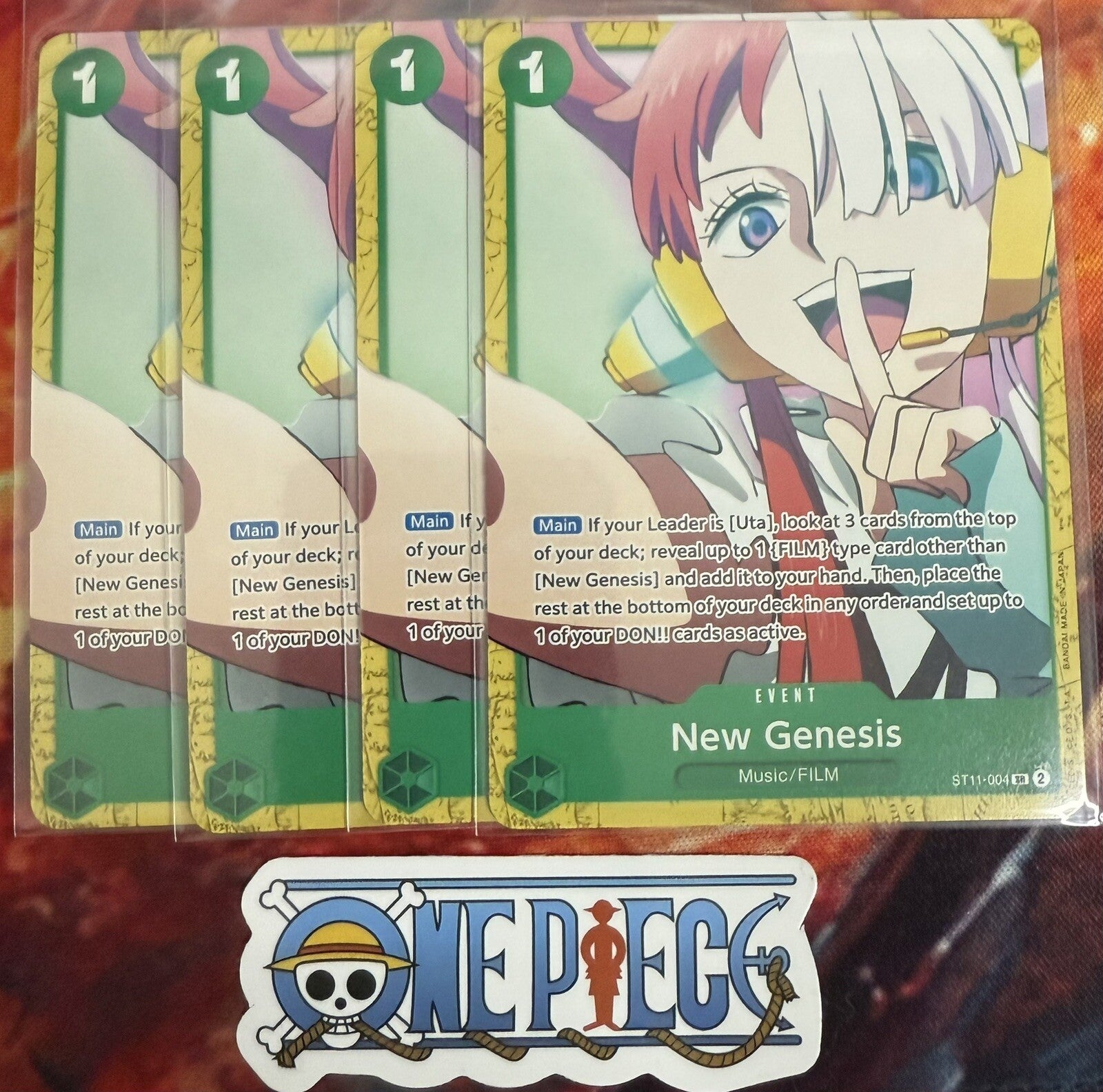 4x One Piece - ST11-004 SR - New Genesis - ENG - Regular - Playset - TCG - NM/M