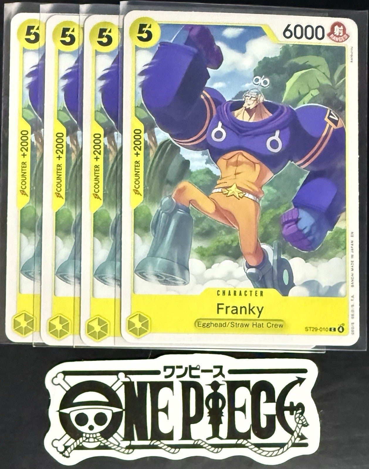 4x One Piece ST29-010 C Franky - ENG - Regular - Playset - TCG - NM/M