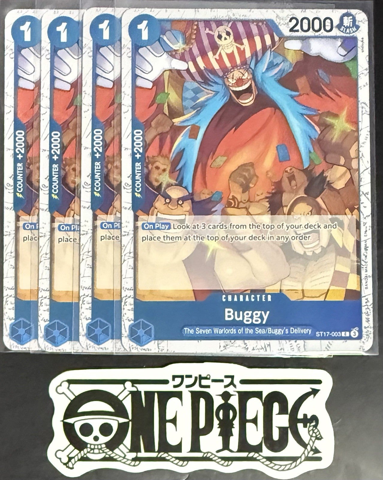 4 x One Piece ST17-003 C Buggy - English - PRB02 Foil - Playset - NM/M