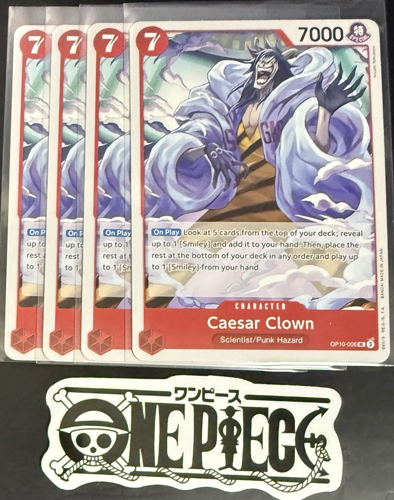4x One Piece OP10-006 UC Caesar Clown - ENG - Regular - Playset - TCG - NM/M