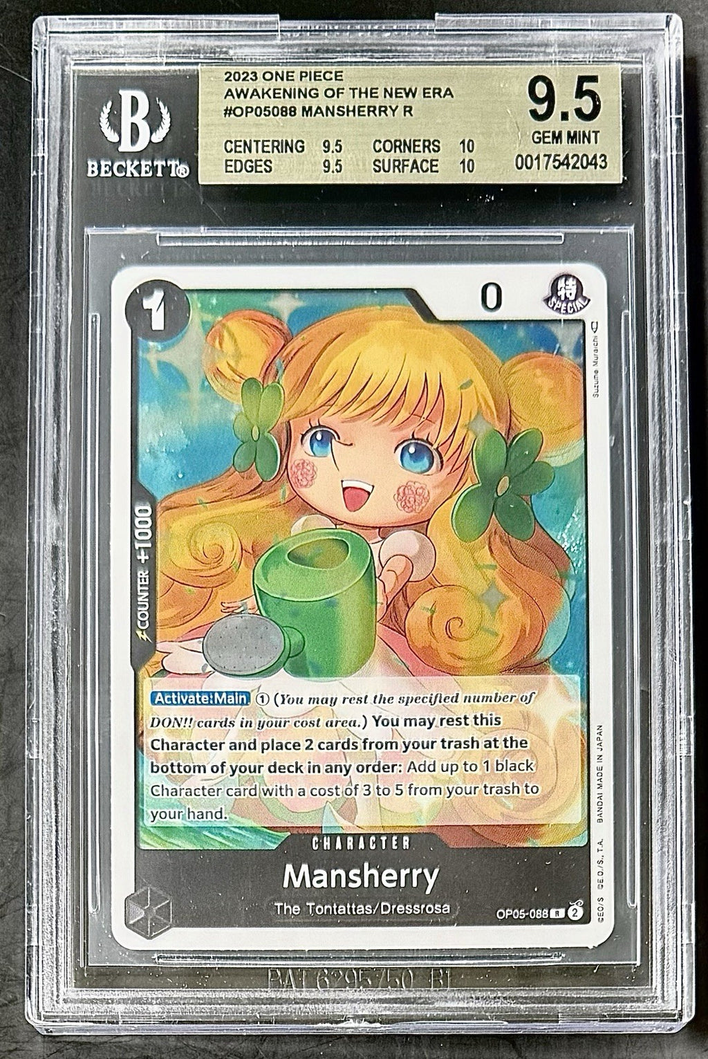 BGS 9.5 One Piece OP05-088 R Mansherry - English - Awakening of the New Era
