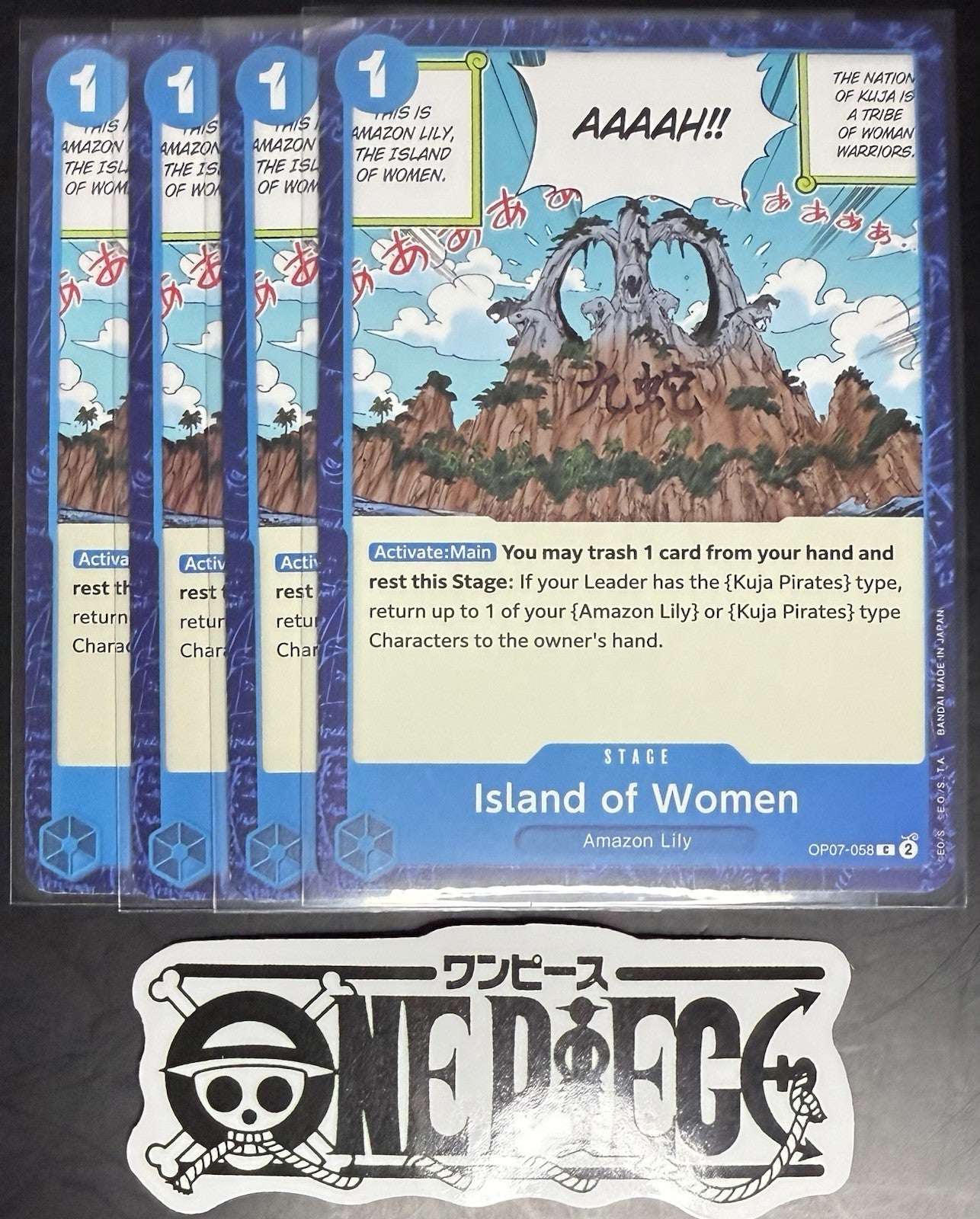 4x One Piece OP07-058 C Island of Women - English - Regular - Play Set - NM/M