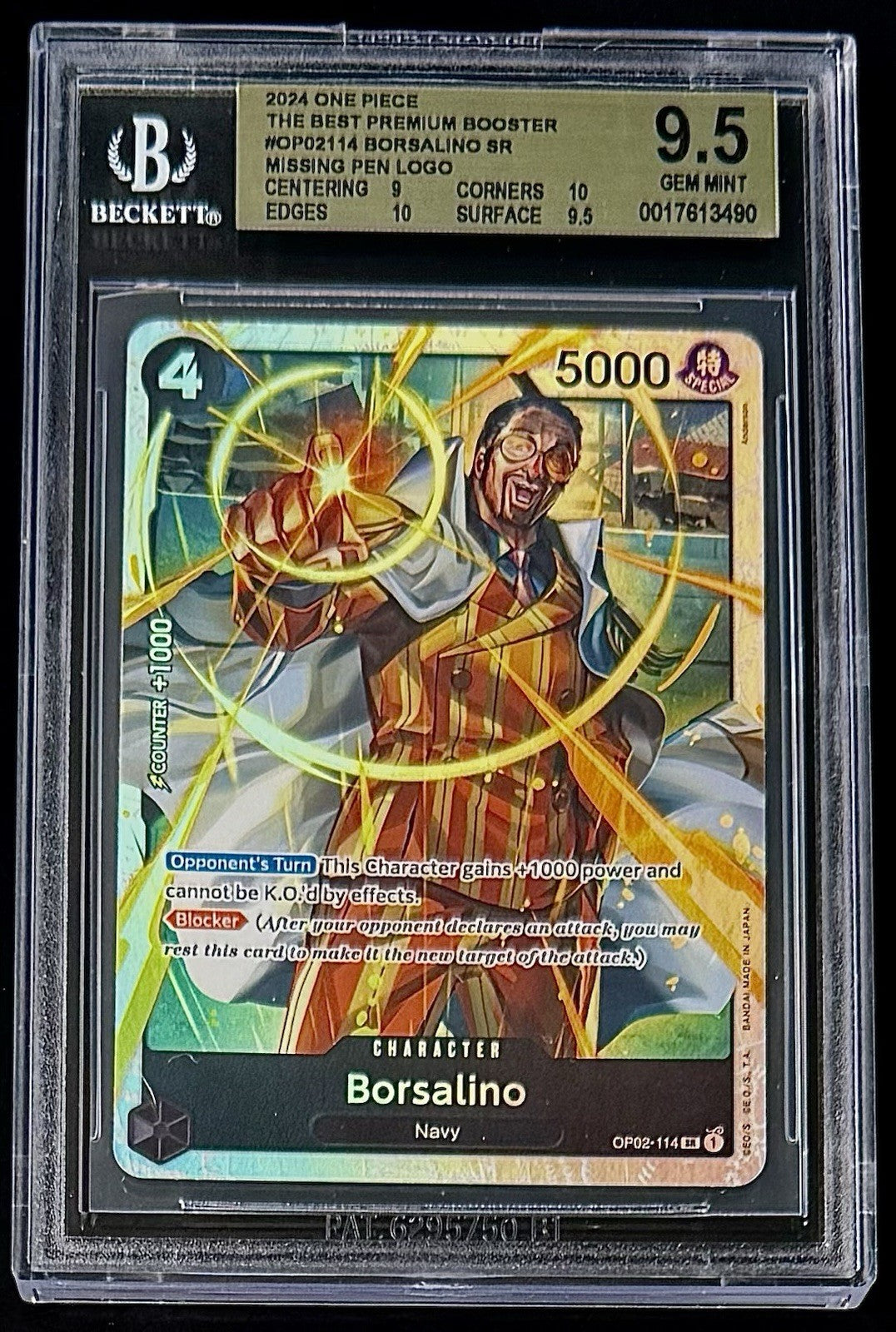 BGS 9.5 One Piece OP02-114 SR - Borsalino - EN - PRB01 - Foil