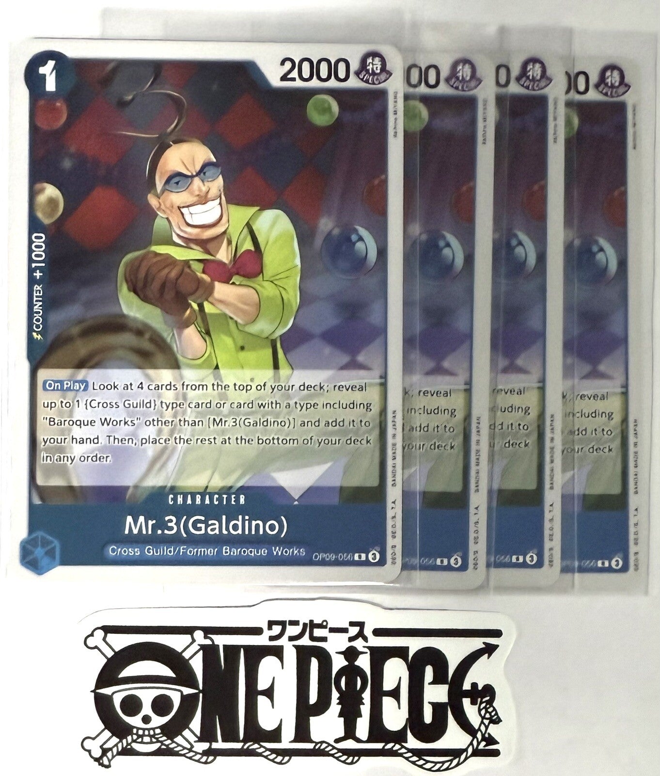 4x One Piece OP09-056 R Mr.3(Galdino) - Foil - English -  TCG - Mint