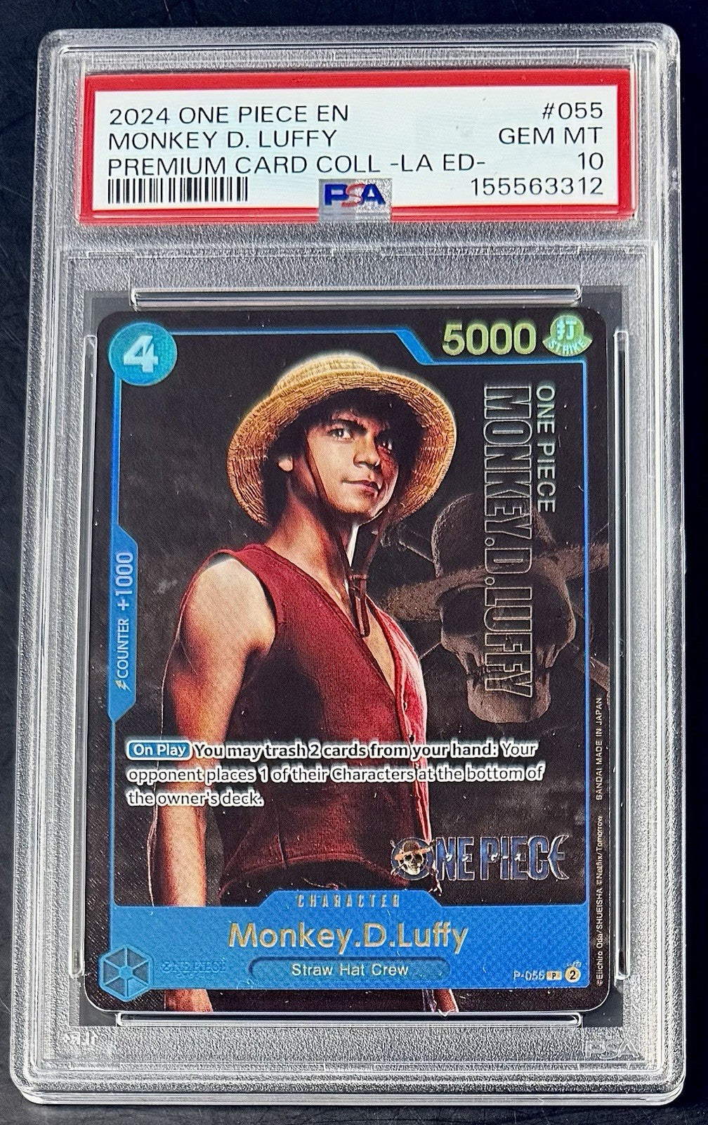 PSA 10 One Piece P-055 P - Monkey.D.Luffy - EN - Premium Collection Live Action