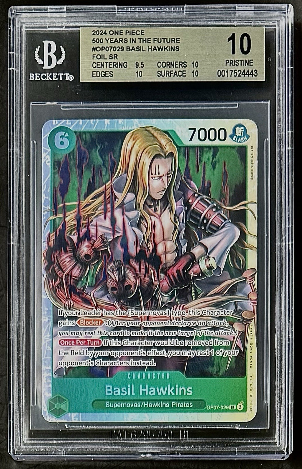 BGS 10 One Piece OP07-029 SR Basil Hawkins - English - 500 Years in the Future