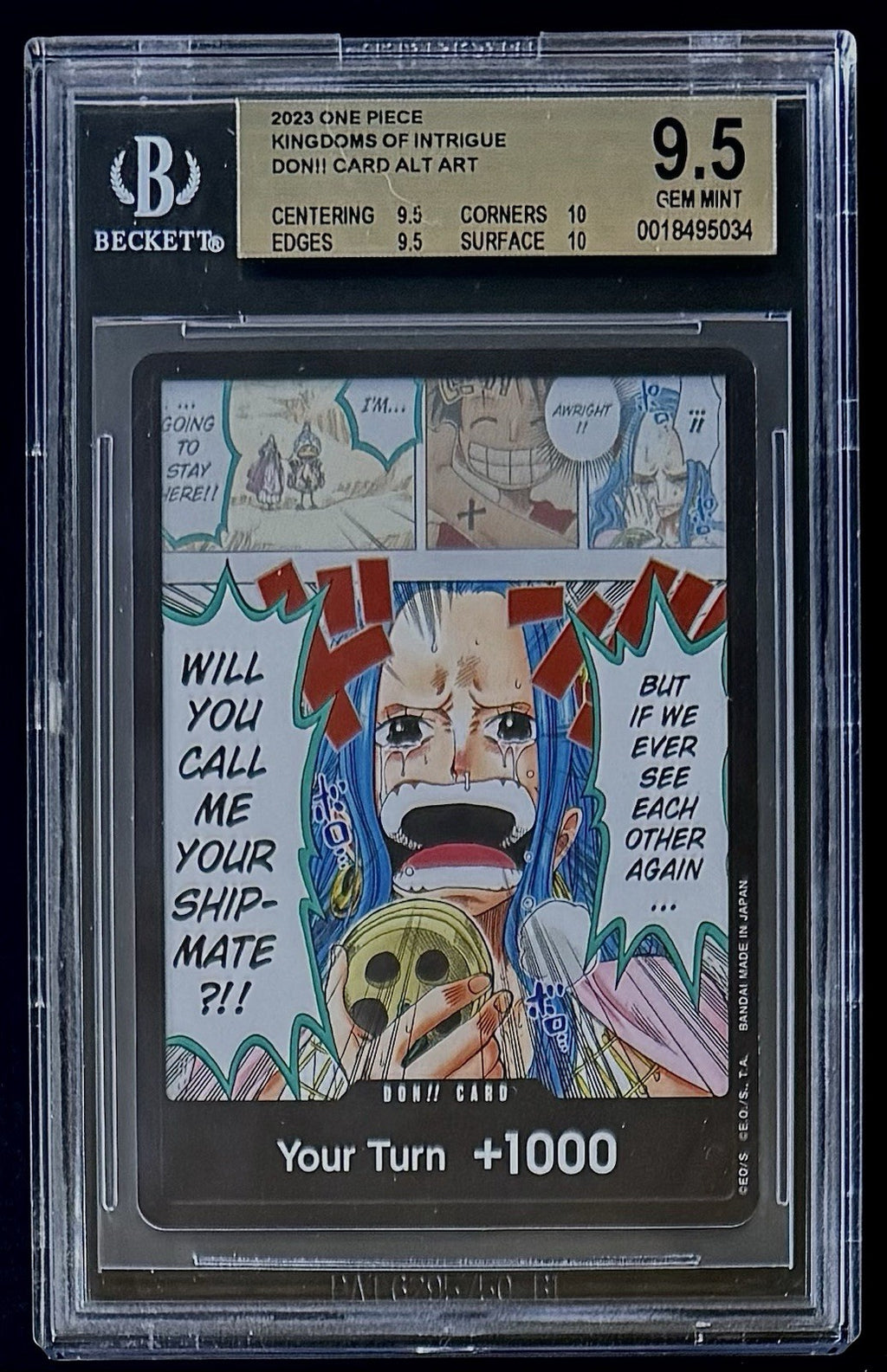 BGS 9.5 One Piece OP04 Don Card Alt Art - English - Kingdoms of Intrigue -Graded