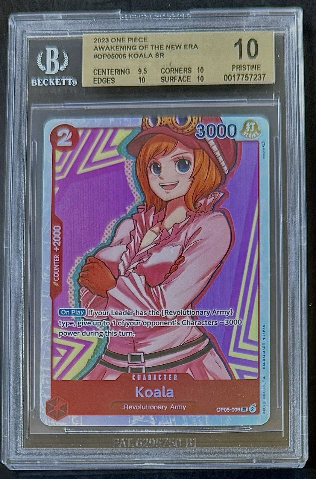 BGS 10 One Piece OP05-006 SR Koala - EN - Awakening of the New Era - Graded