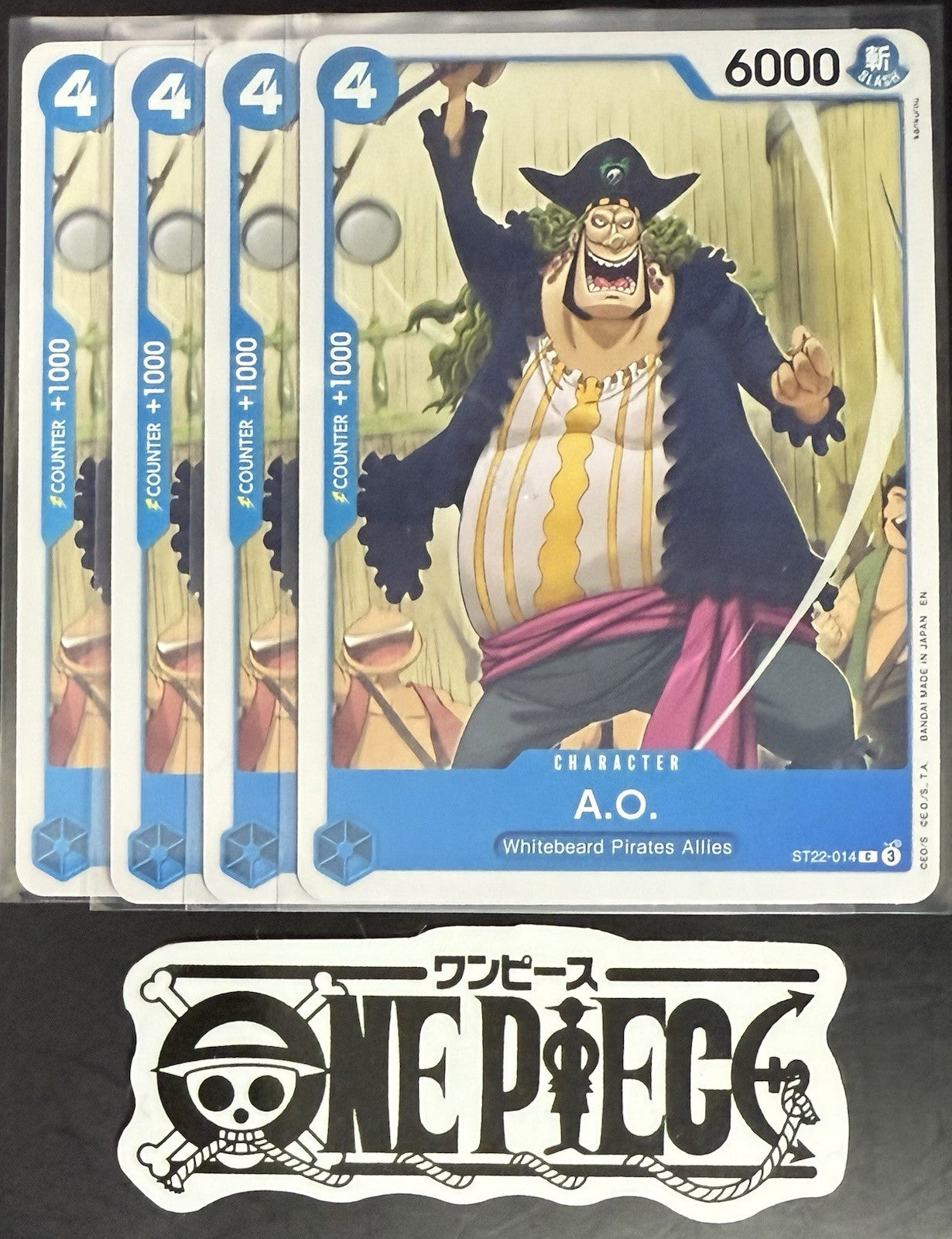 4x One Piece ST22-014 C - A.O. - English - Regular - Playset - TCG - NM/M