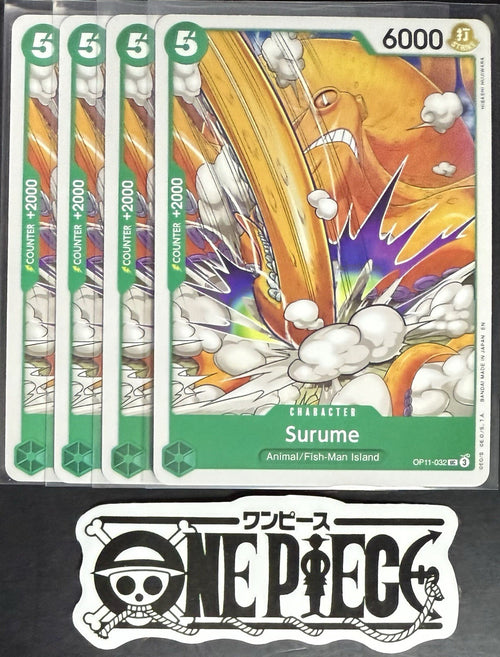 4 x One Piece OP11-032 UC Surume - ENG - Regular - Playset - TCG - NM/M