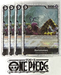 4x One Piece OP04-089 R Bartolomeo - Flag Foil - English - Playset - TCG - NM/M