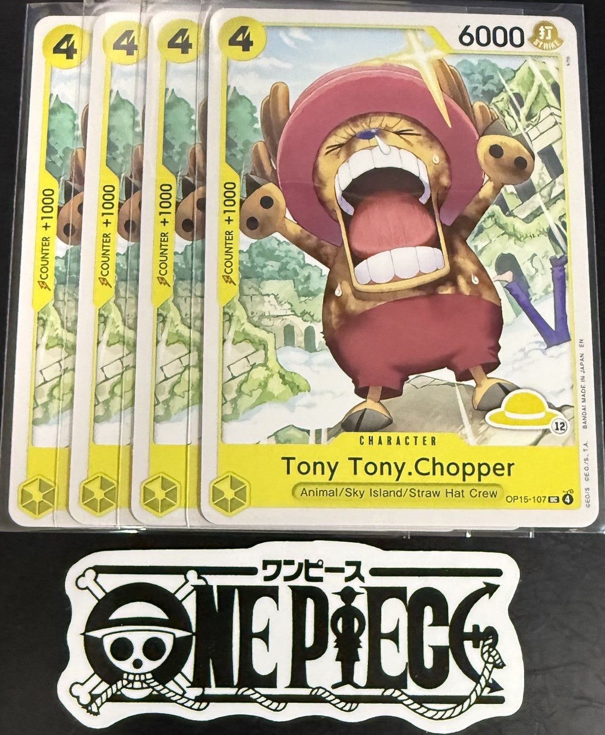 4x One Piece OP15-107 UC - Tony Tony.Chopper - EN - Regular - Play Set-SD01-NM/M